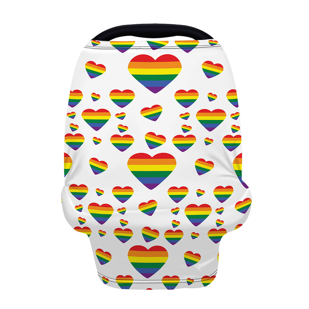 Rainbow LGBT Heart Pattern Print Baby Seat Cover