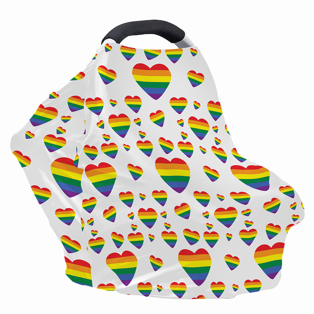 Rainbow LGBT Heart Pattern Print Baby Seat Cover