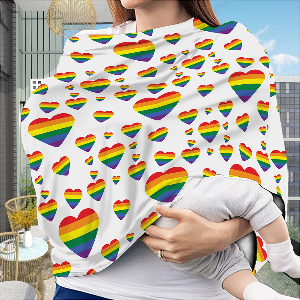 Rainbow LGBT Heart Pattern Print Baby Seat Cover