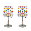 Rainbow LGBT Heart Pattern Print Bar Stool Covers