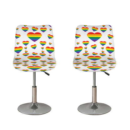 Rainbow LGBT Heart Pattern Print Bar Stool Covers