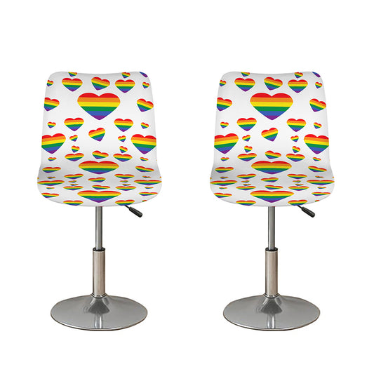 Rainbow LGBT Heart Pattern Print Bar Stool Covers