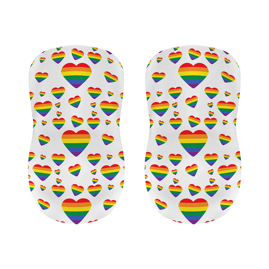 Rainbow LGBT Heart Pattern Print Bar Stool Covers