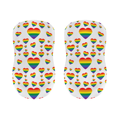 Rainbow LGBT Heart Pattern Print Bar Stool Covers