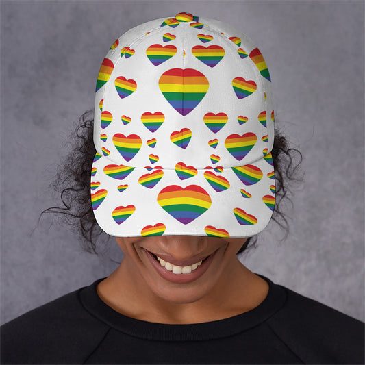 Rainbow LGBT Heart Pattern Print Baseball Cap
