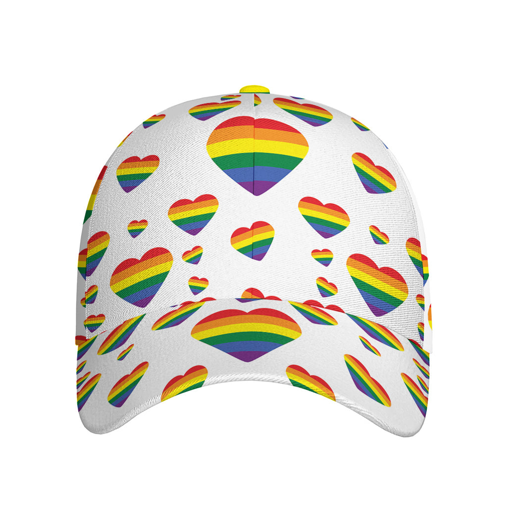 Rainbow LGBT Heart Pattern Print Baseball Cap