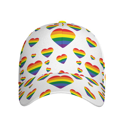 Rainbow LGBT Heart Pattern Print Baseball Cap