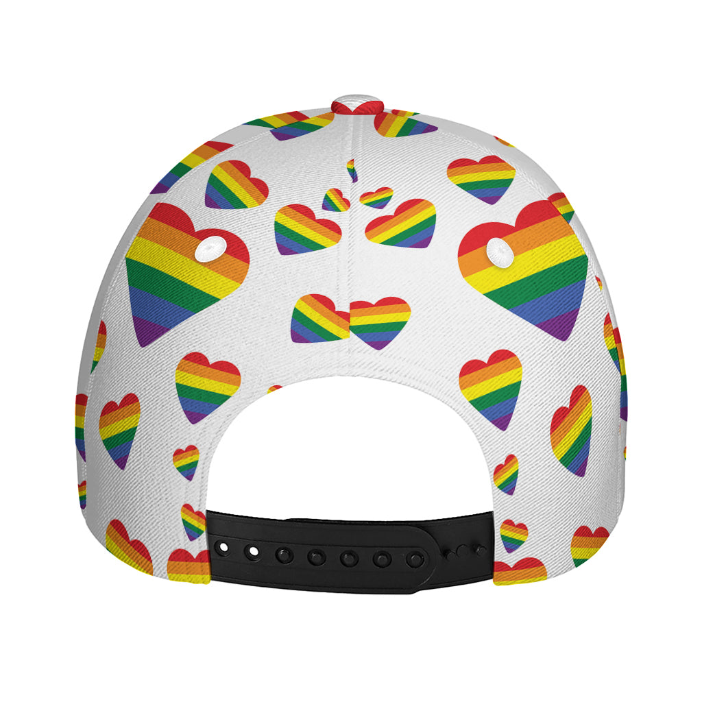 Rainbow LGBT Heart Pattern Print Baseball Cap