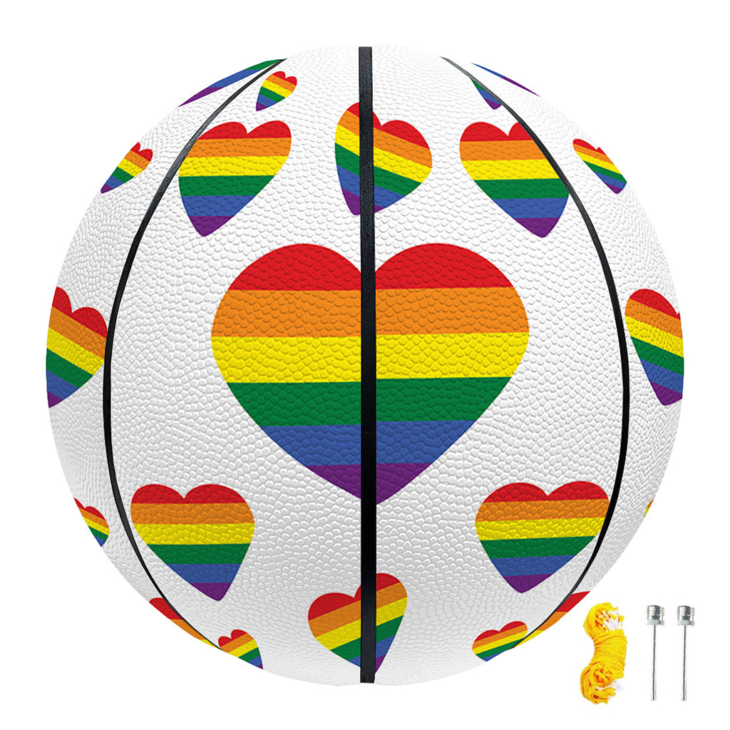 Rainbow LGBT Heart Pattern Print Basketball