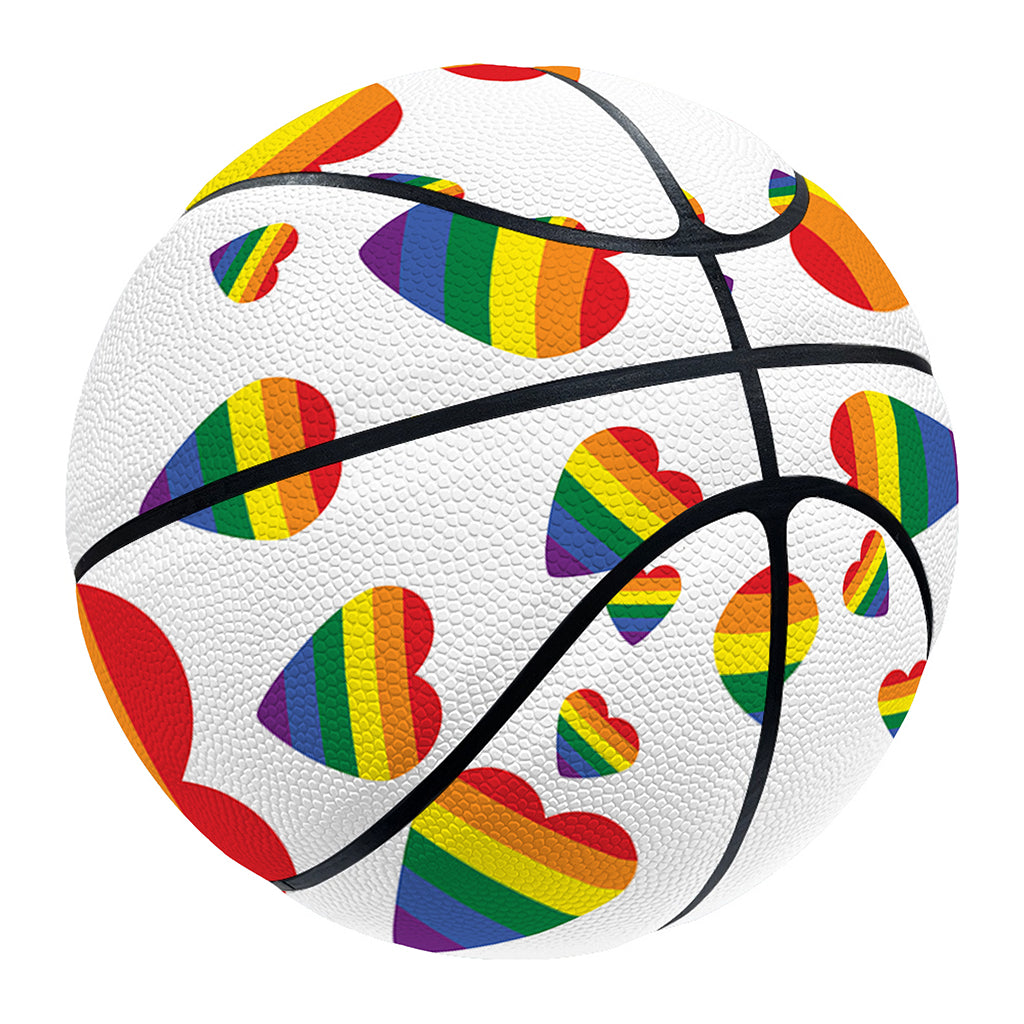 Rainbow LGBT Heart Pattern Print Basketball