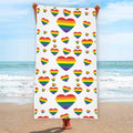 Rainbow LGBT Heart Pattern Print Beach Towel