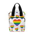 Rainbow LGBT Heart Pattern Print Bible Tote Bag