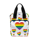 Rainbow LGBT Heart Pattern Print Bible Tote Bag
