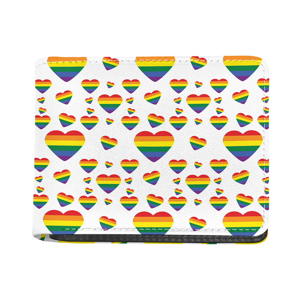 Rainbow LGBT Heart Pattern Print Bifold Wallet