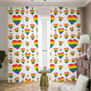 Rainbow LGBT Heart Pattern Print Blackout Pencil Pleat Curtains