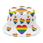 Rainbow LGBT Heart Pattern Print Bucket Hat