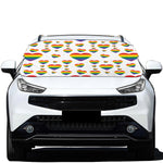 Rainbow LGBT Heart Pattern Print Car Windshield Snow Cover