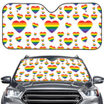 Rainbow LGBT Heart Pattern Print Car Windshield Sun Shade