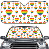 Rainbow LGBT Heart Pattern Print Car Windshield Sun Shade