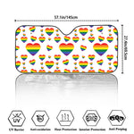 Rainbow LGBT Heart Pattern Print Car Windshield Sun Shade