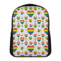 Rainbow LGBT Heart Pattern Print Casual Backpack
