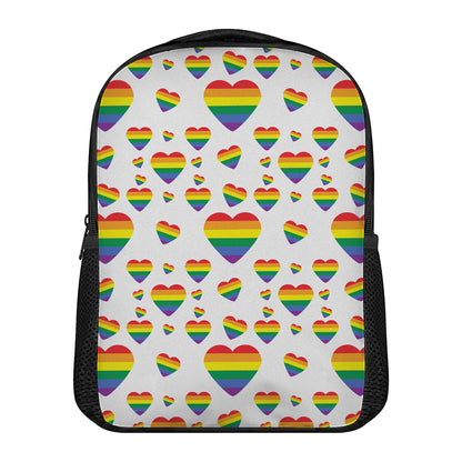 Rainbow LGBT Heart Pattern Print Casual Backpack