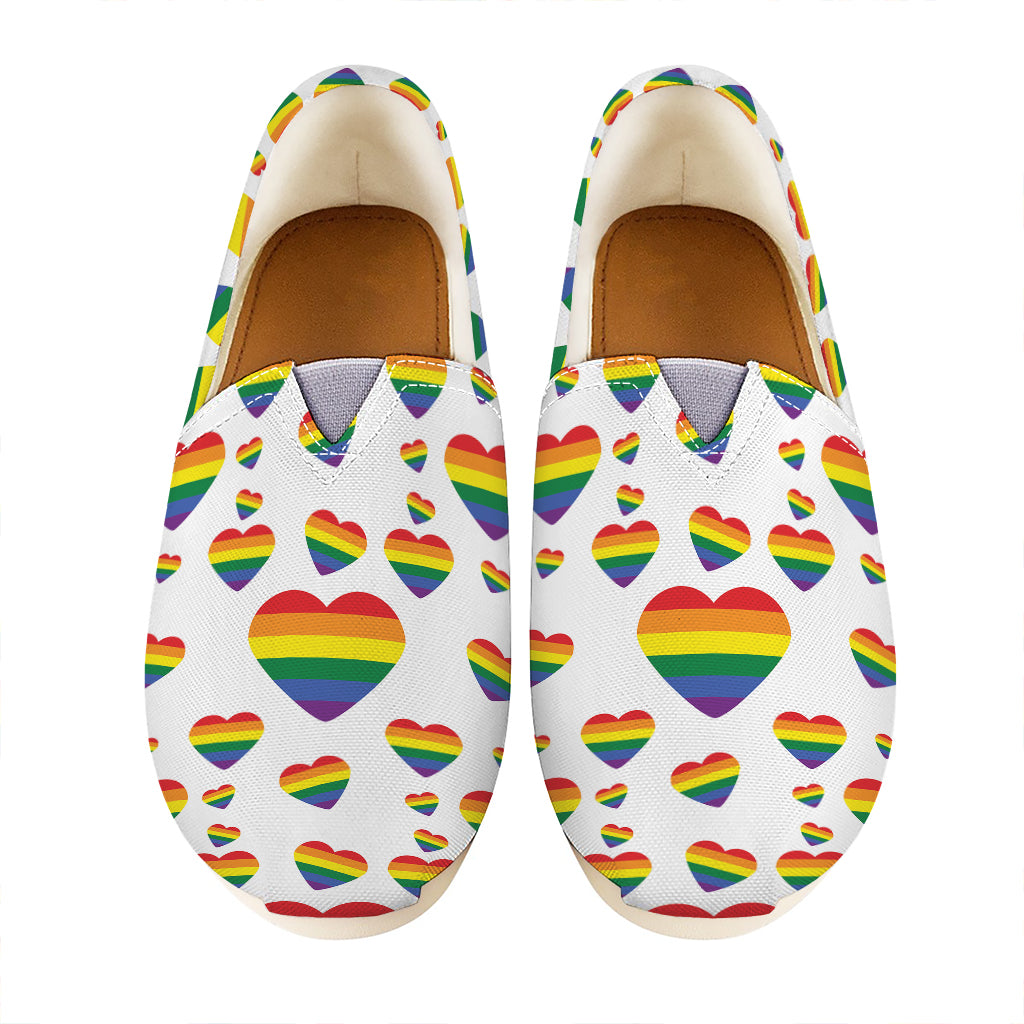 Rainbow LGBT Heart Pattern Print Casual Shoes