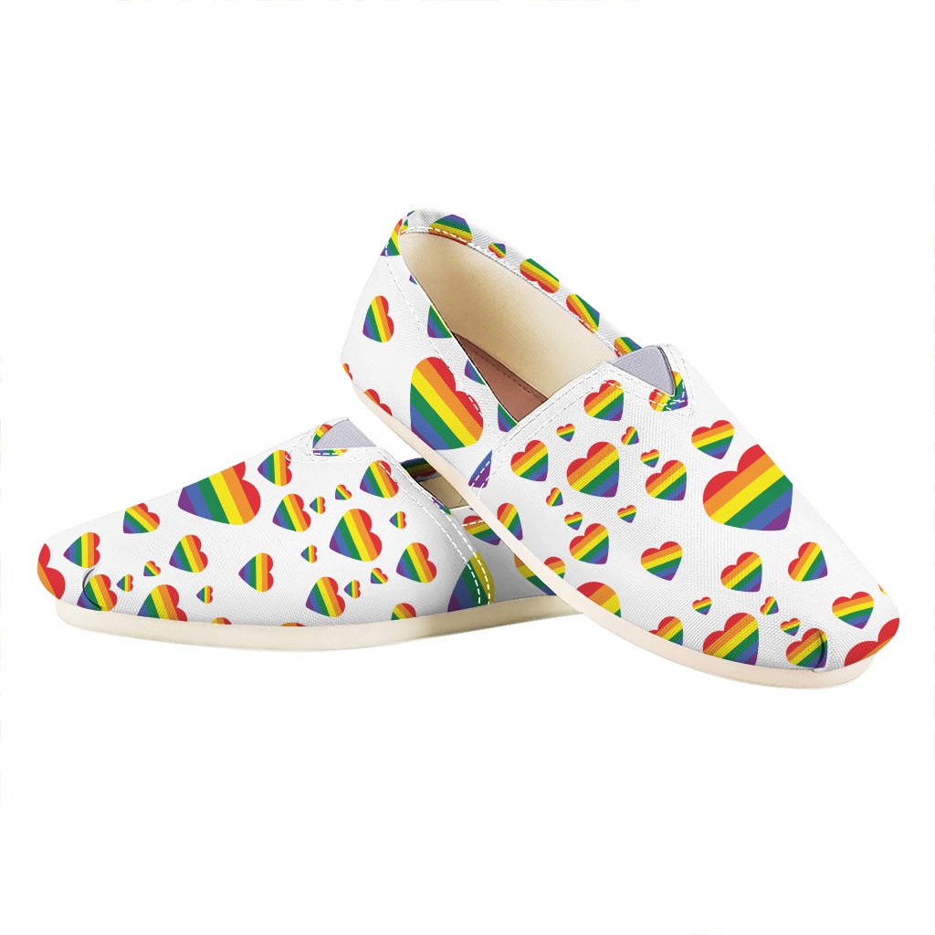 Rainbow LGBT Heart Pattern Print Casual Shoes