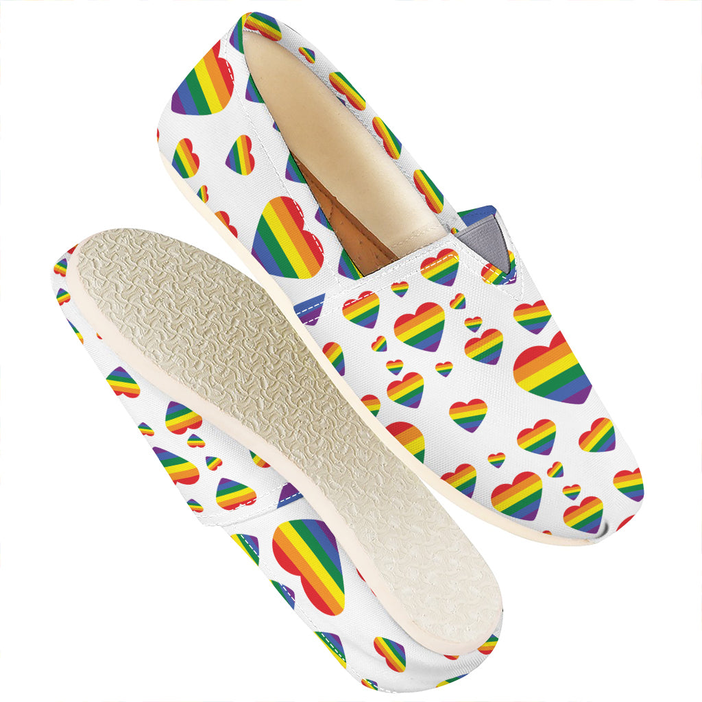 Rainbow LGBT Heart Pattern Print Casual Shoes
