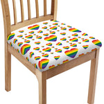 Rainbow LGBT Heart Pattern Print Chair Cushion Cover