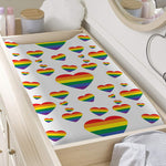 Rainbow LGBT Heart Pattern Print Changing Pad Cover