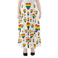 Rainbow LGBT Heart Pattern Print Chiffon Maxi Skirt
