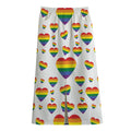 Rainbow LGBT Heart Pattern Print Cotton Front Slit Maxi Skirt