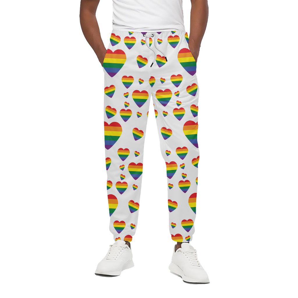 Rainbow LGBT Heart Pattern Print Cotton Pants