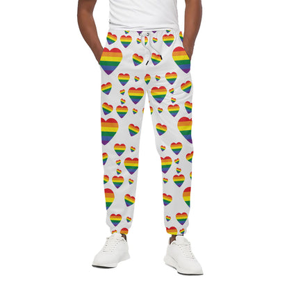 Rainbow LGBT Heart Pattern Print Cotton Pants