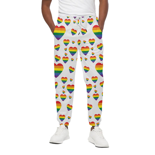 Rainbow LGBT Heart Pattern Print Cotton Pants