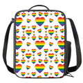 Rainbow LGBT Heart Pattern Print Crossbody Lunch Bag