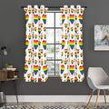 Rainbow LGBT Heart Pattern Print Grommet Curtain Panels