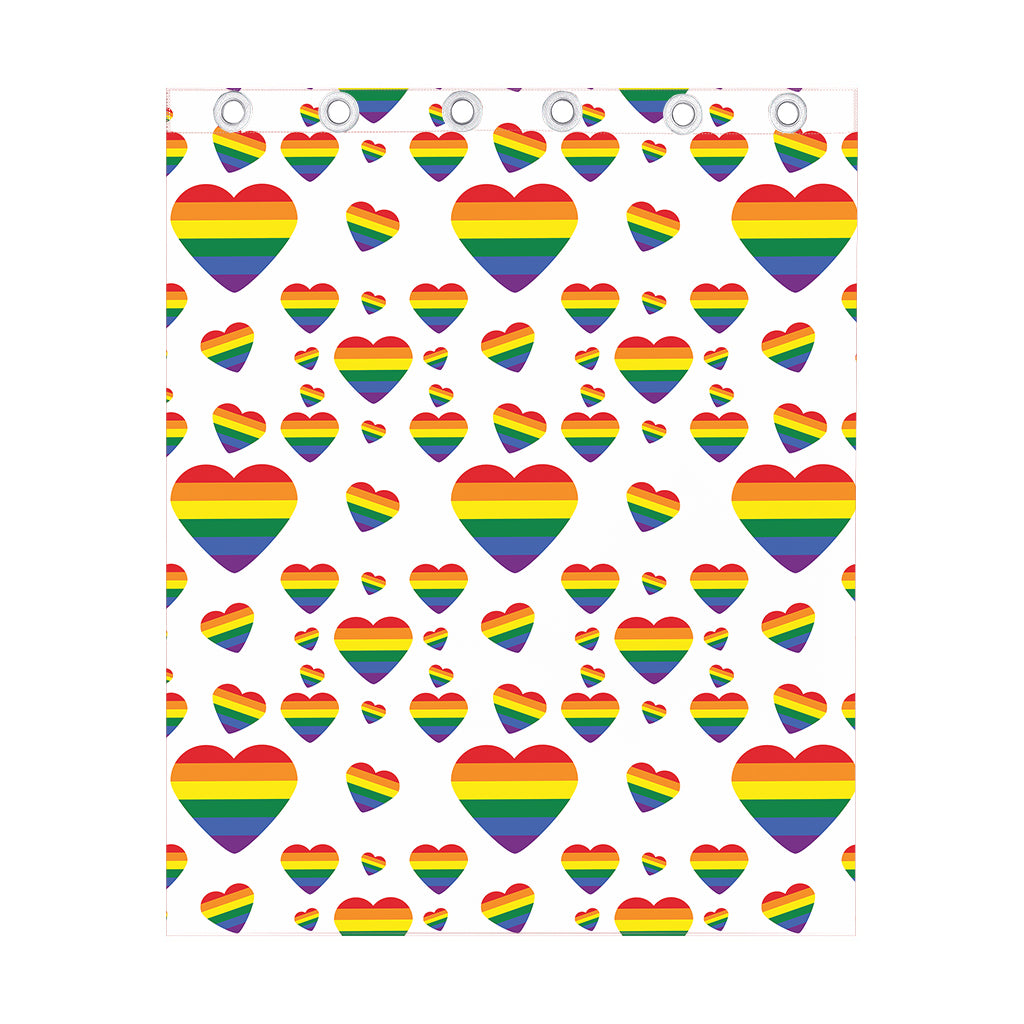 Rainbow LGBT Heart Pattern Print Curtain