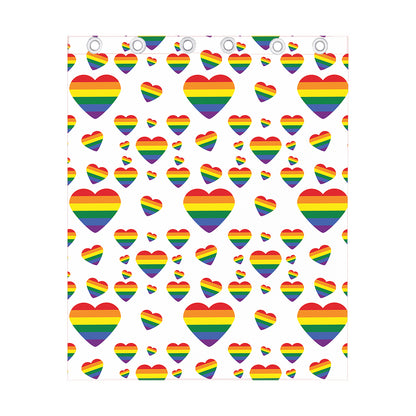 Rainbow LGBT Heart Pattern Print Curtain