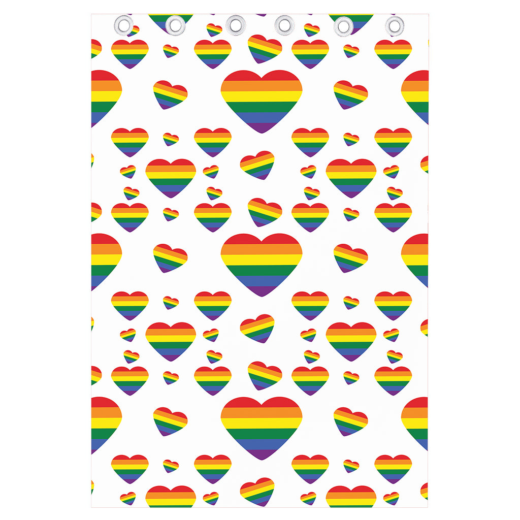 Rainbow LGBT Heart Pattern Print Curtain