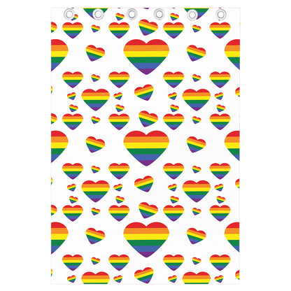 Rainbow LGBT Heart Pattern Print Curtain