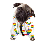 Rainbow LGBT Heart Pattern Print Dog Zip Up Hoodie