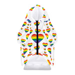 Rainbow LGBT Heart Pattern Print Dog Zip Up Hoodie