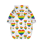 Rainbow LGBT Heart Pattern Print Dog Zip Up Hoodie