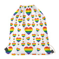 Rainbow LGBT Heart Pattern Print Drawstring Bag
