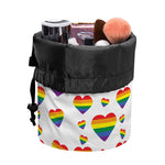 Rainbow LGBT Heart Pattern Print Drawstring Makeup Bag