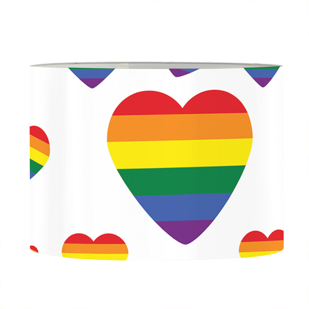 Rainbow LGBT Heart Pattern Print Drum Lamp Shade