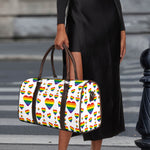 Rainbow LGBT Heart Pattern Print Duffle Bag