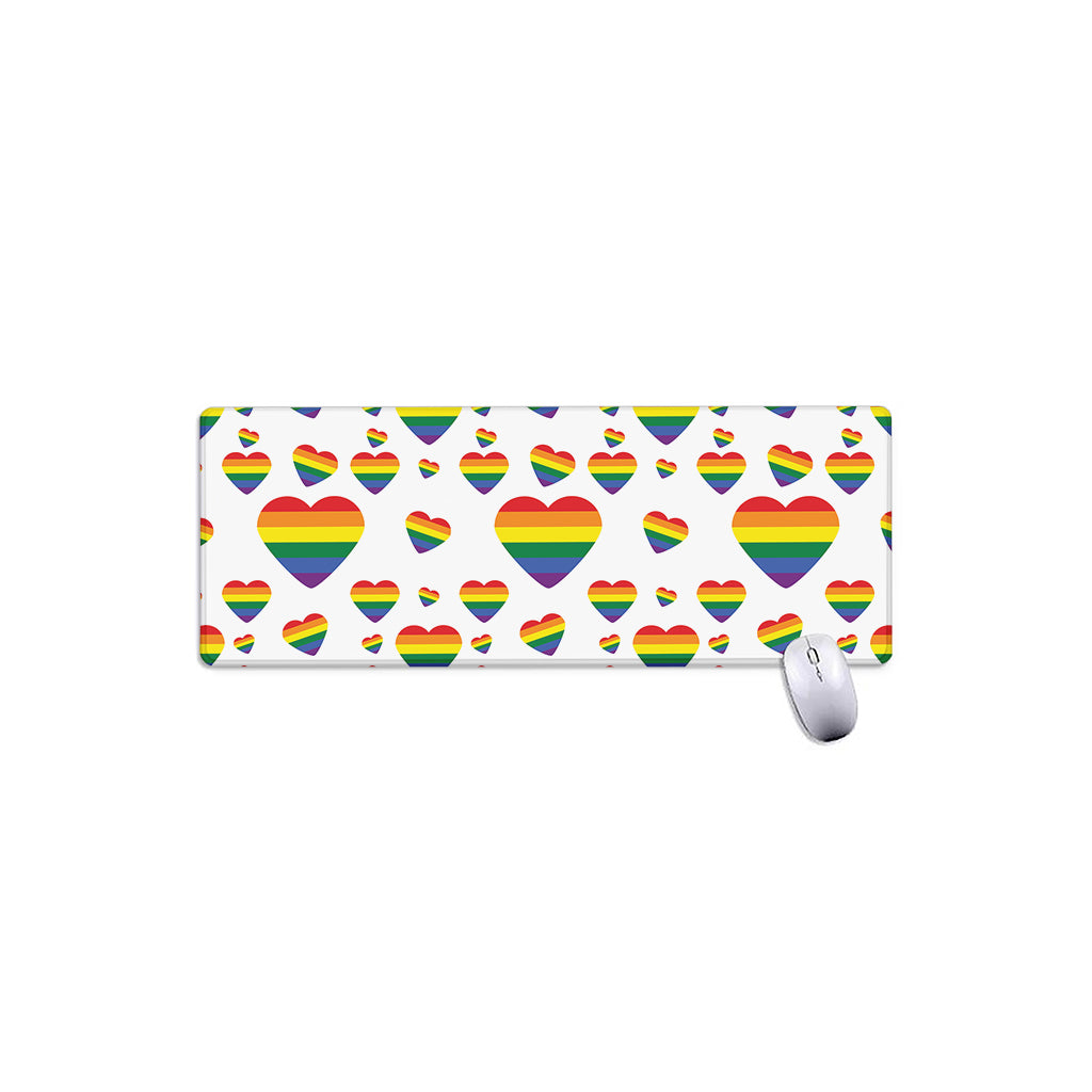 Rainbow LGBT Heart Pattern Print Extended Mouse Pad